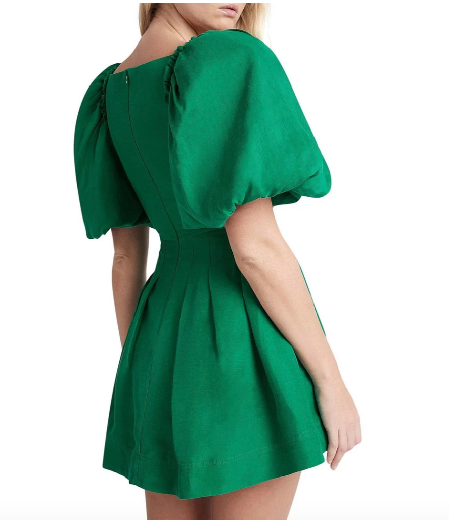 Aje Dusk Knot Puff Sleeve Mini Dress