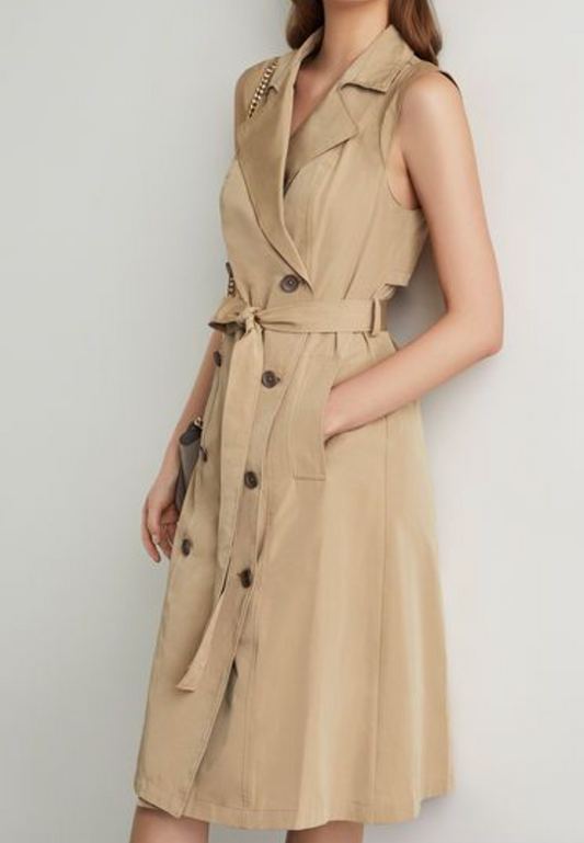 Nude Trench Dress