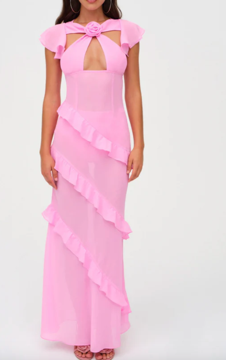 For Love & Lemon Jessica Chiffon Maxi Dress